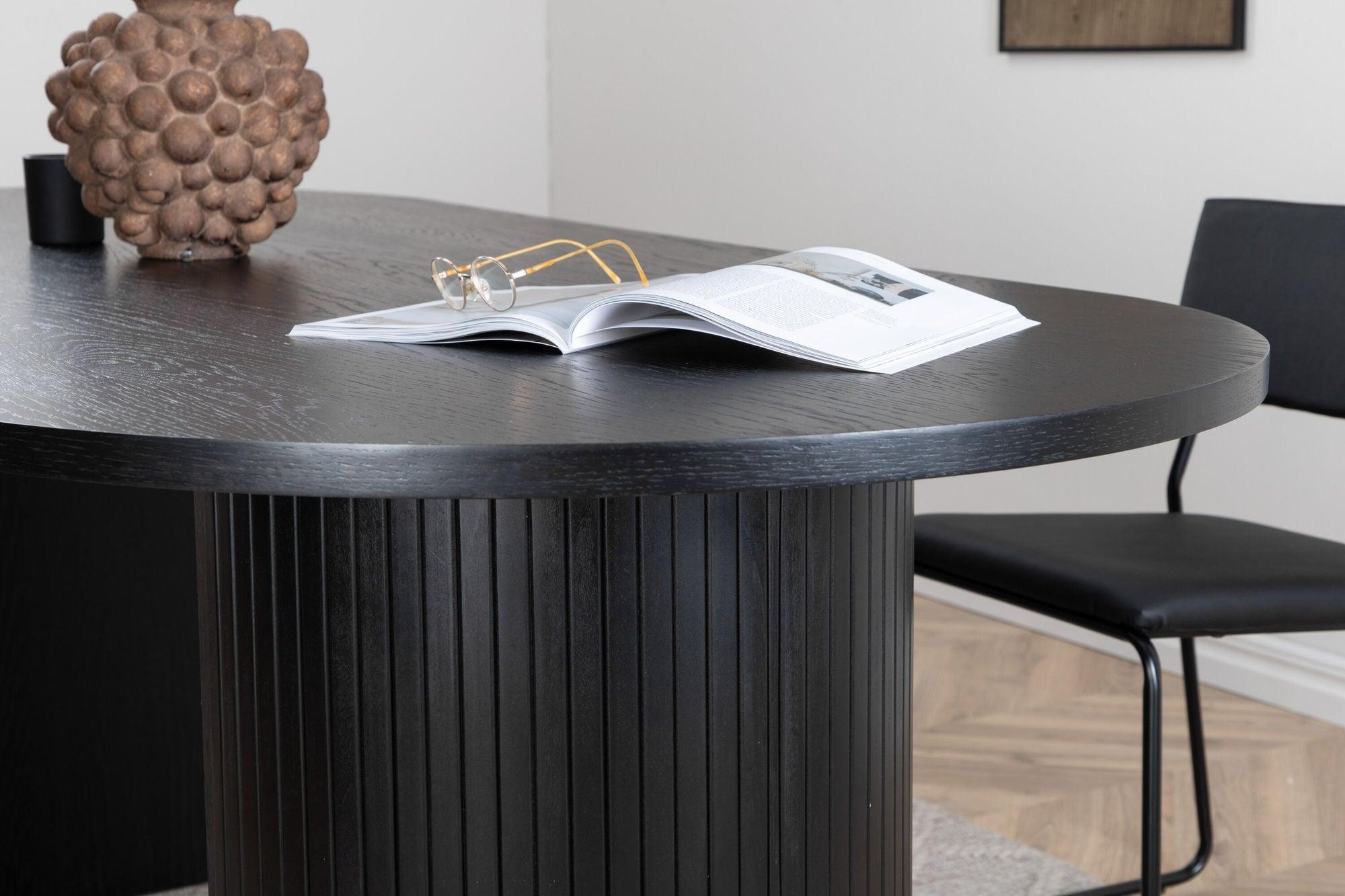 Esstisch Bianca Oval 200*90cm - Schwarz-Esstisch Oval-Venture Home-le canapé