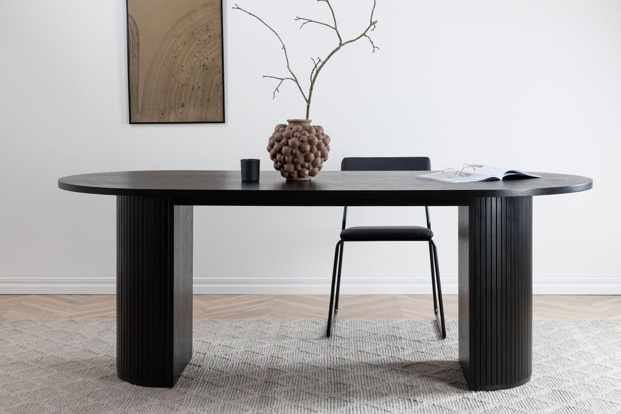 Esstisch Bianca Oval 200*90cm - Schwarz-Esstisch Oval-Venture Home-le canapé