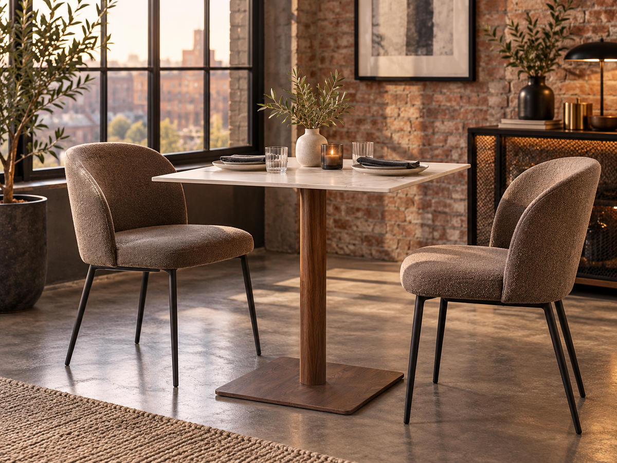 Esstisch Bistro aus Keramik 70x70cm - Weiß-Esstische Rechteckig-Pole to Pole-le canapé