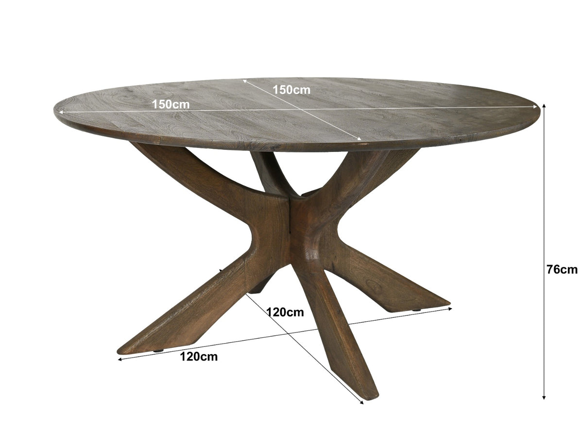 Esstisch Brix Montreaux Ø150cm aus Massivholz - Braun-Esstische Rund-Livingfurn-le canapé