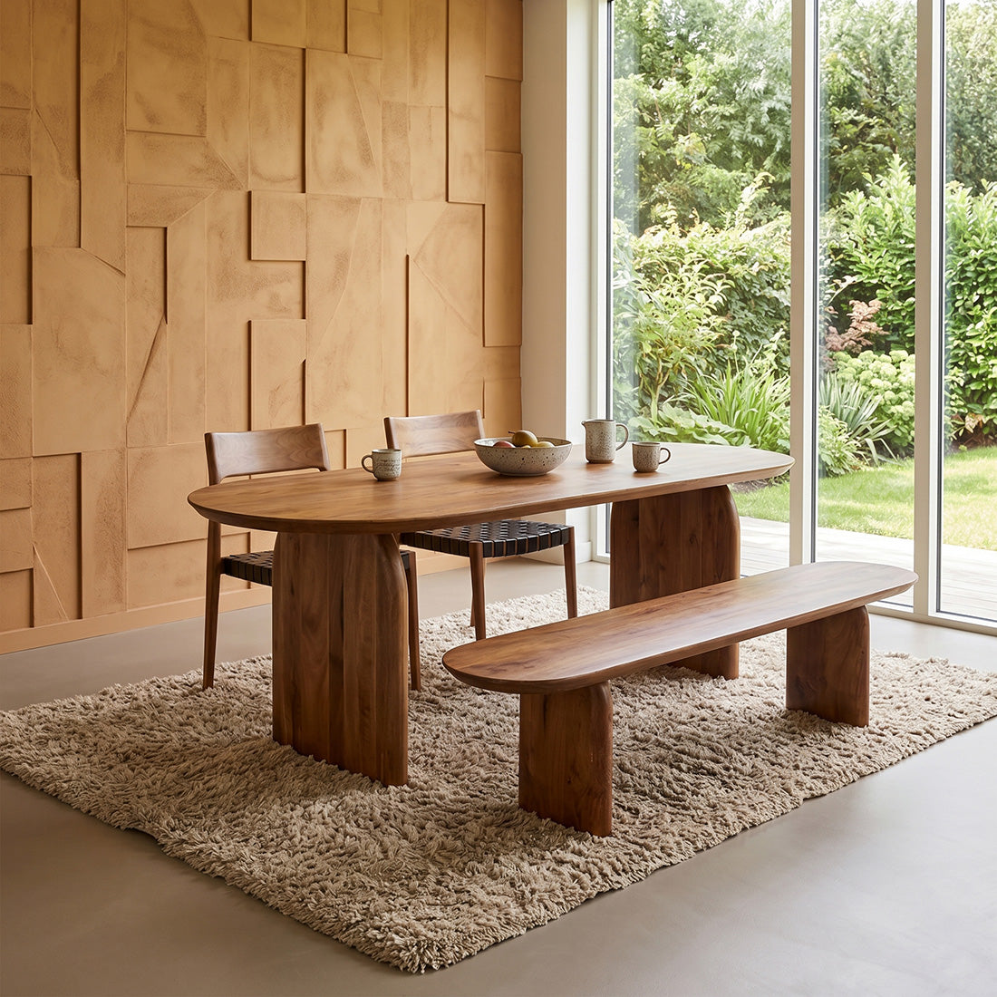 Esstisch Bullnose Oval aus Mangoholz 180cm - Dunkelbraun-Esstische Oval-Raw Materials-le canapé