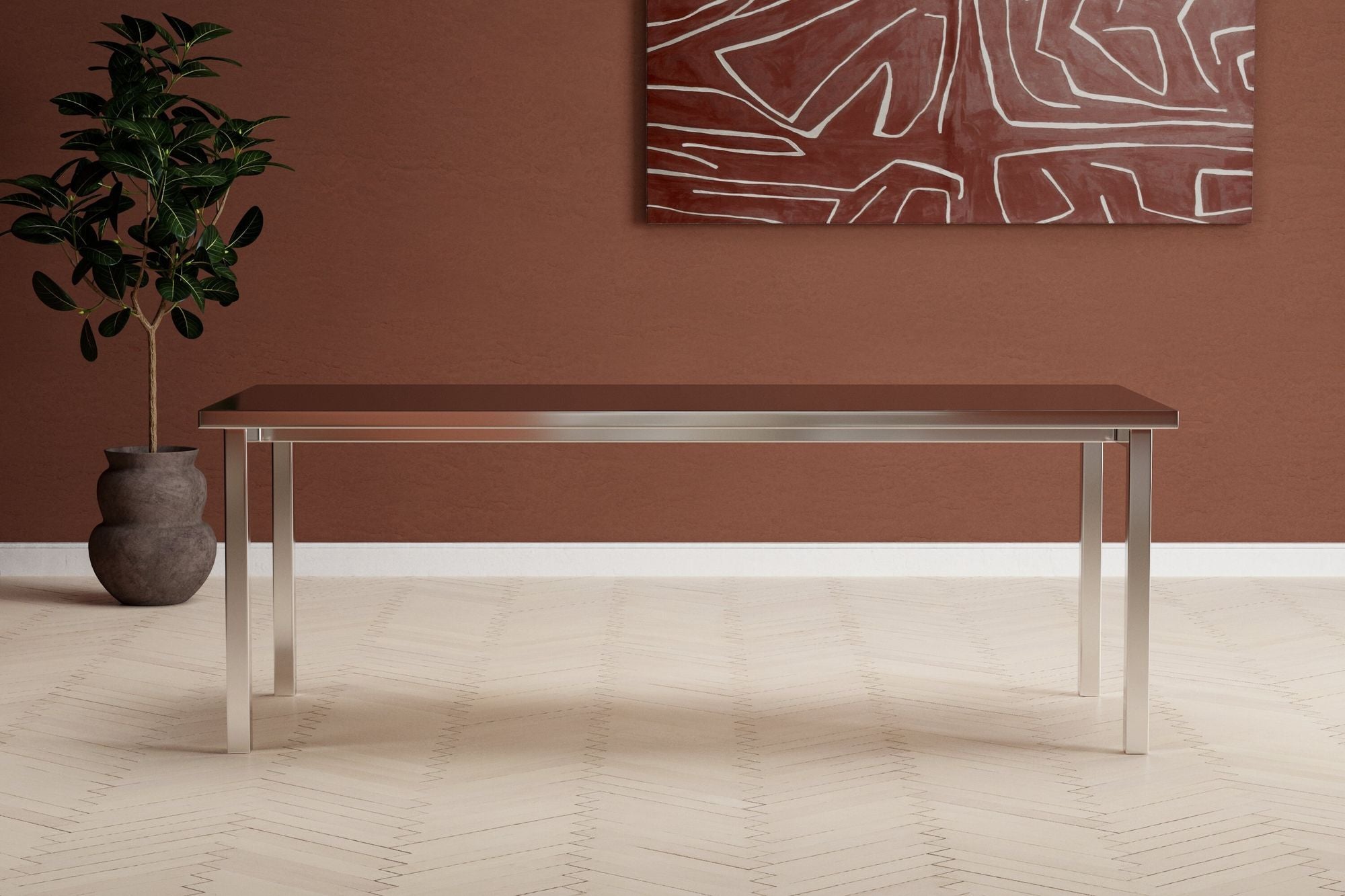 Esstisch Cilo 210cm aus Metall - Silber-Esstische Rechteckig-Venture Home-le canapé