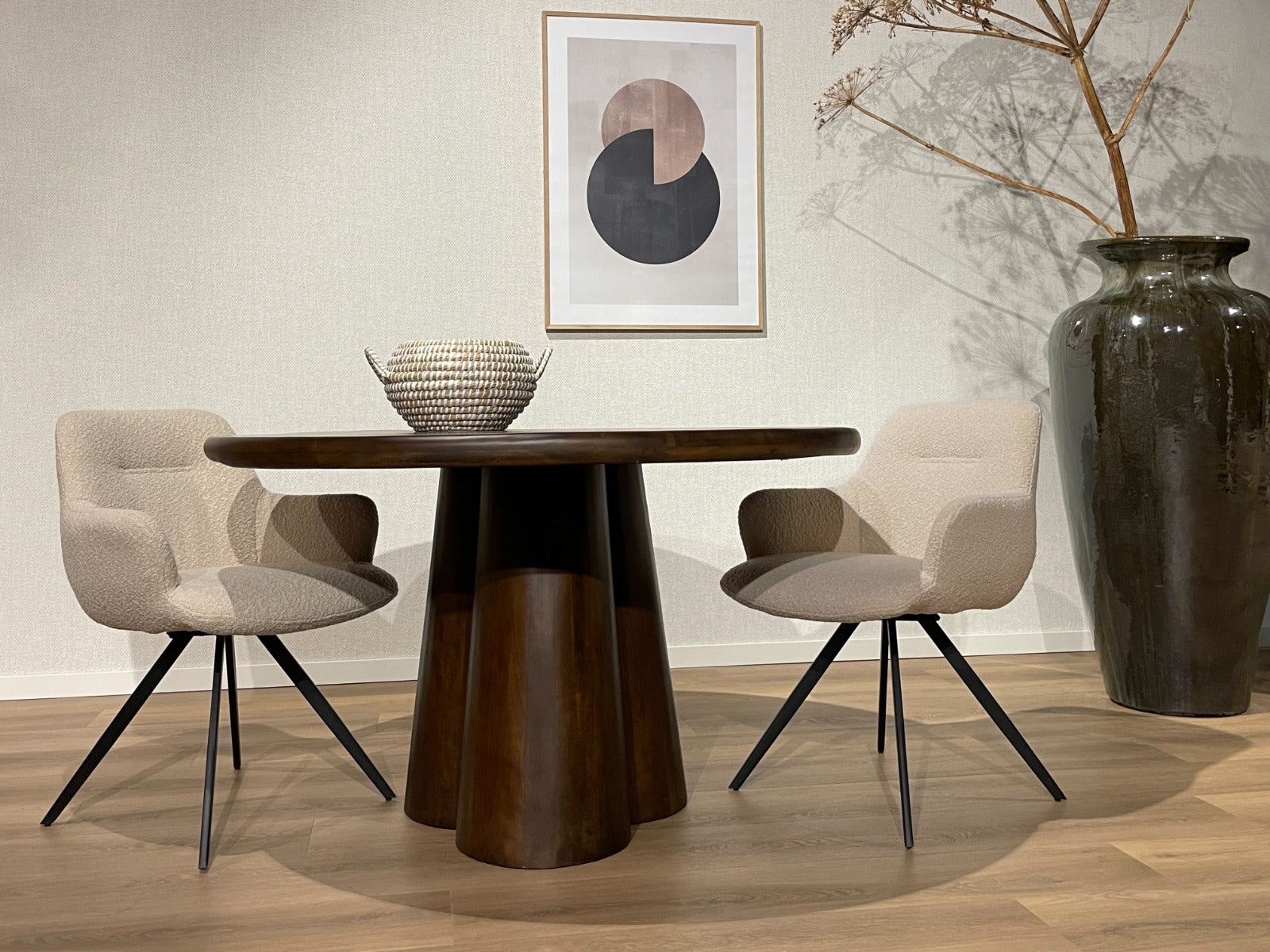 Esstisch Clubs Ø130cm - Dunkelbraun-Esstische Rund-Livingfurn-le canapé