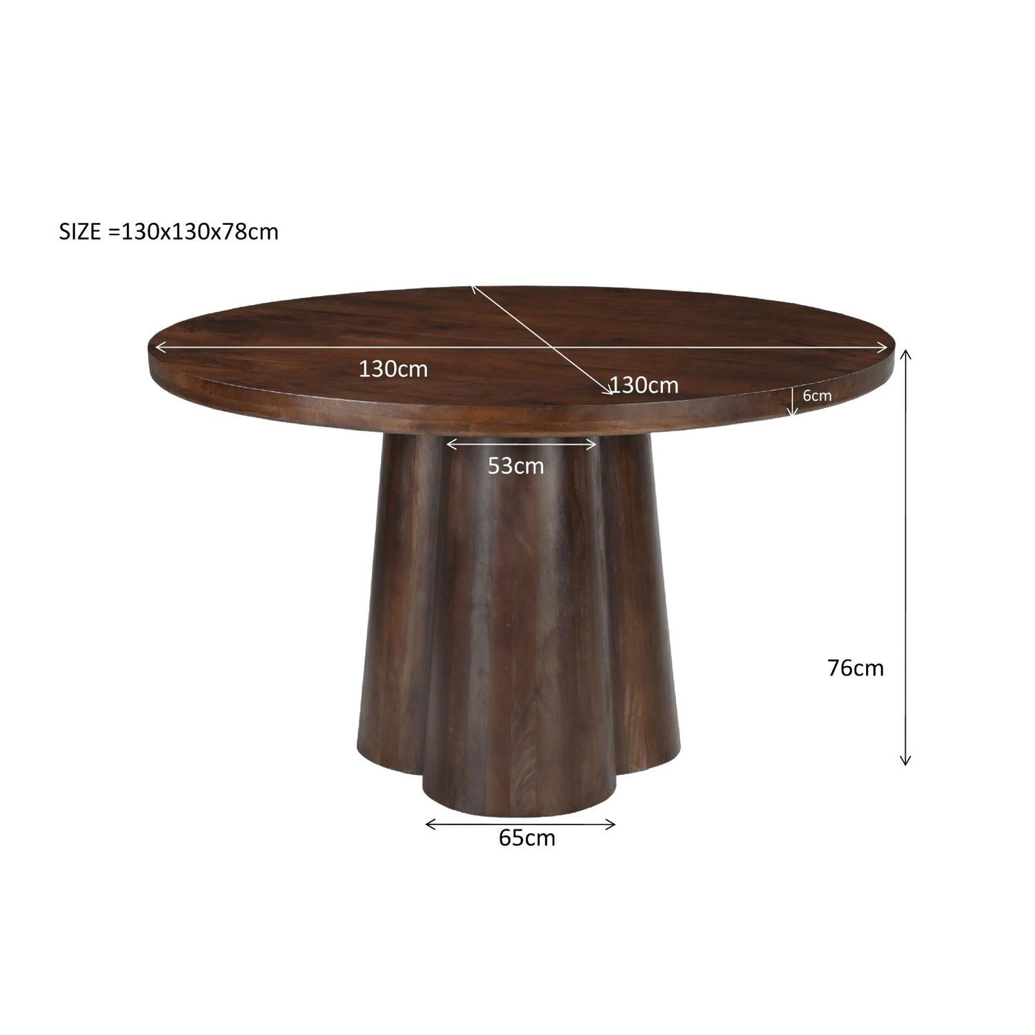 Esstisch Clubs Ø130cm - Dunkelbraun-Esstische Rund-Livingfurn-le canapé