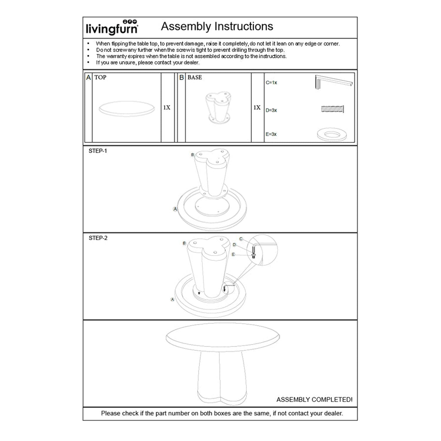 Esstisch Clubs Ø130cm - Dunkelbraun-Esstische Rund-Livingfurn-le canapé