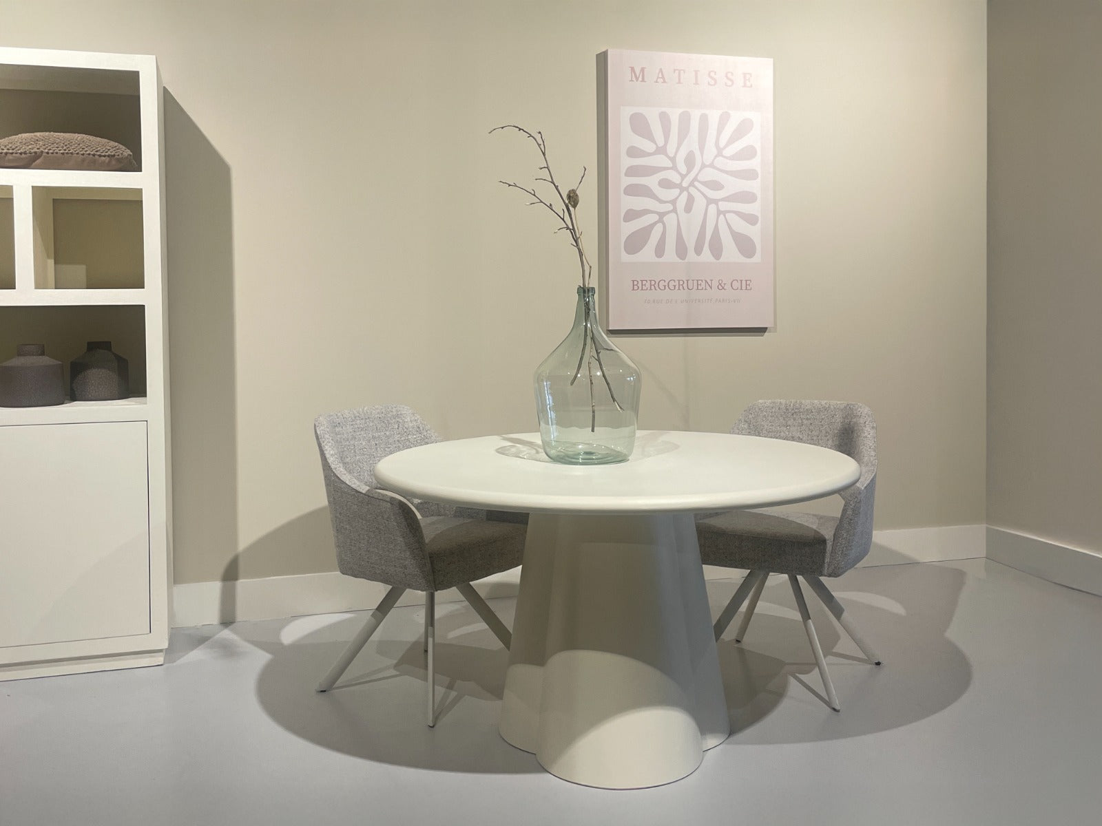Esstisch Clubs Ø130cm in Betonoptik - Beige-Esstische Rund-Livingfurn-le canapé
