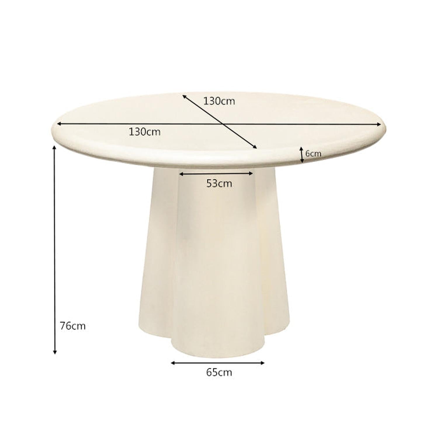 Esstisch Clubs Sandy Ø130cm in Betonoptik - Beige-Esstisch Rund-Livingfurn-le canapé