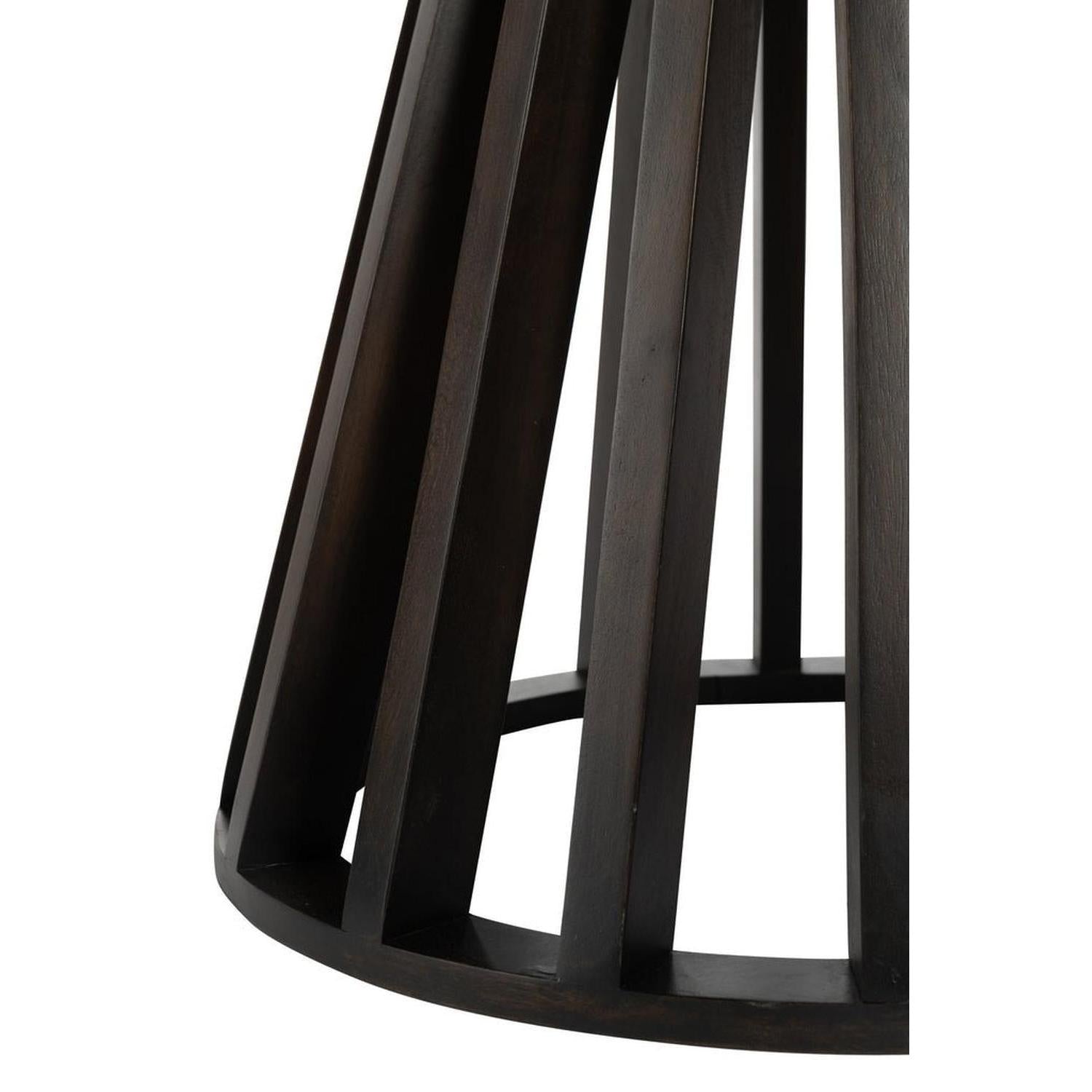 Esstisch Connie aus Mangoholz 110cm- Dunkelbraun-Esstisch Rund-J-Line-le canapé