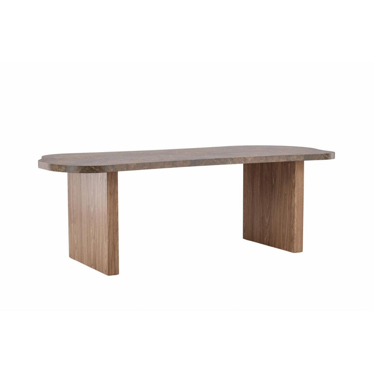 Esstisch Eleonora mit Tischplatte in Marmoroptik 230cm - Braun-Esstische Oval-Vind-le canapé