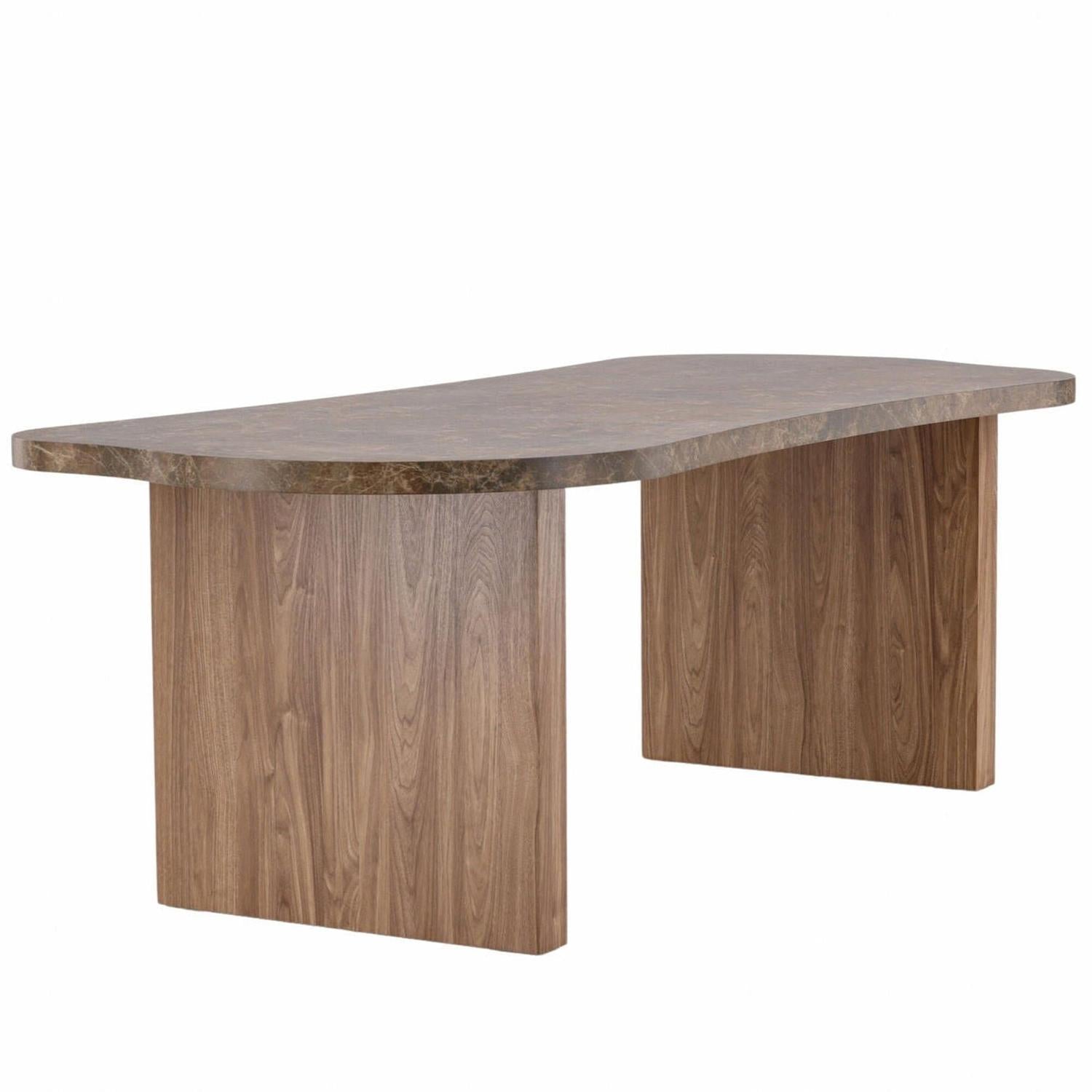 Esstisch Eleonora mit Tischplatte in Marmoroptik 230cm - Braun-Esstische Oval-Vind-le canapé