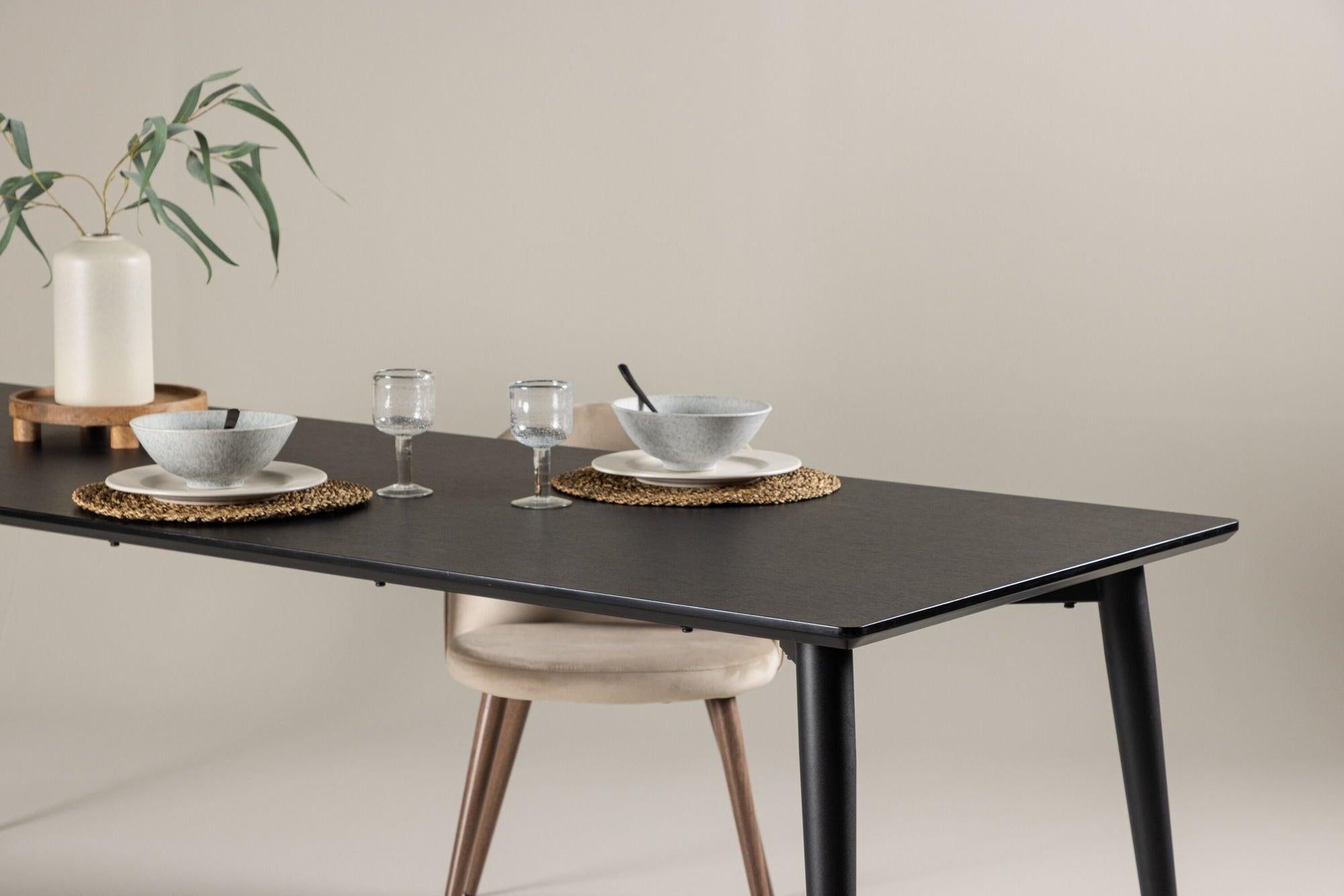 Esstisch Ellis 230*85cm - Schwarz-Esstisch Rechteckig-Venture Home-le canapé