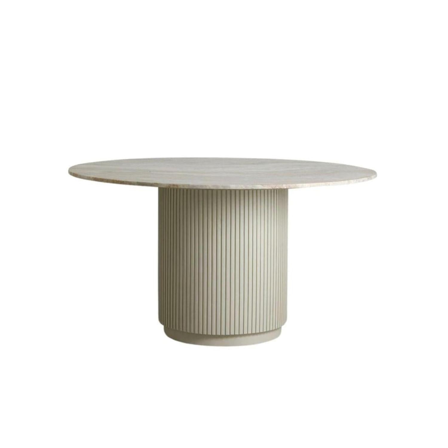 Esstisch ERIE 140cm aus Marmor – Elfenbeinfarben-Esstisch Rund-Nordal A/S-le canapé