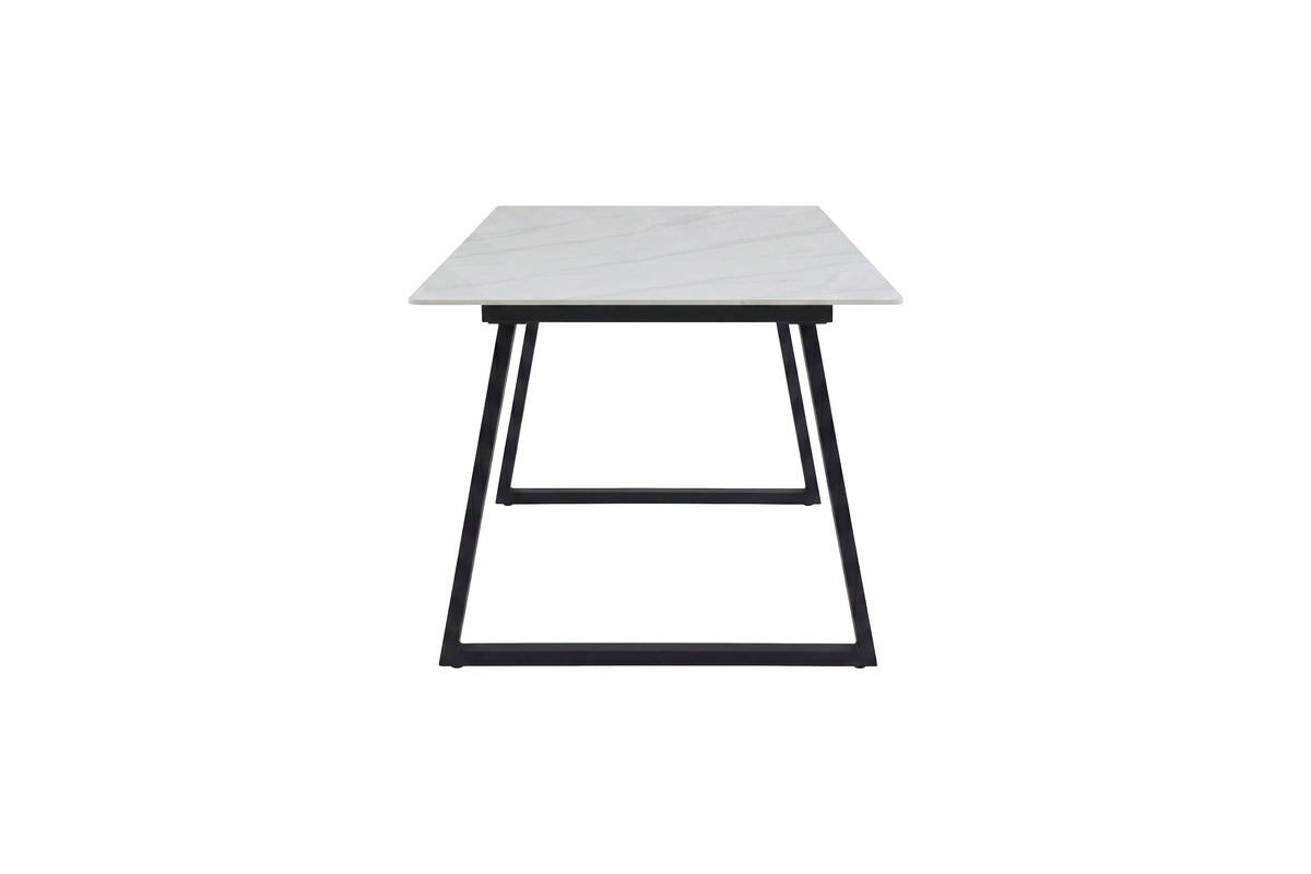 Esstisch Estelle 200cm mit Steinplatte - Weiß-Esstische Rechteckig-Venture Home-le canapé