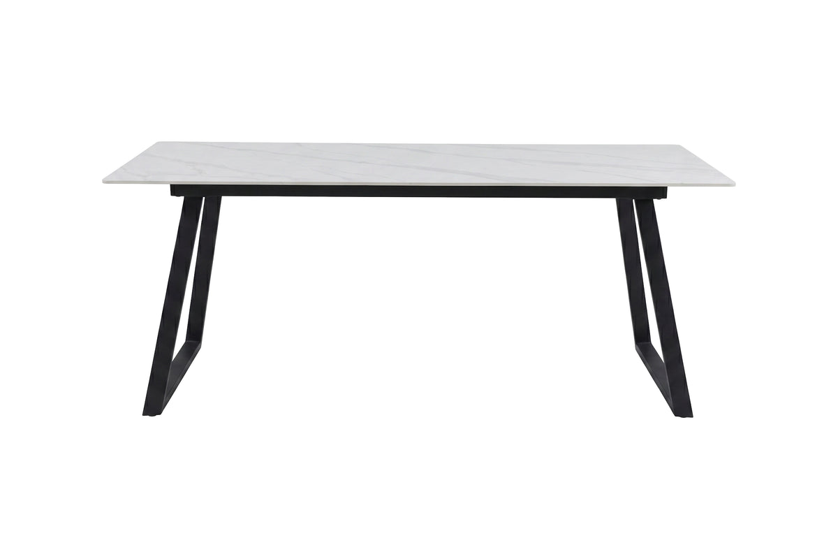 Esstisch Estelle 200cm mit Steinplatte - Weiß-Esstische Rechteckig-Venture Home-le canapé
