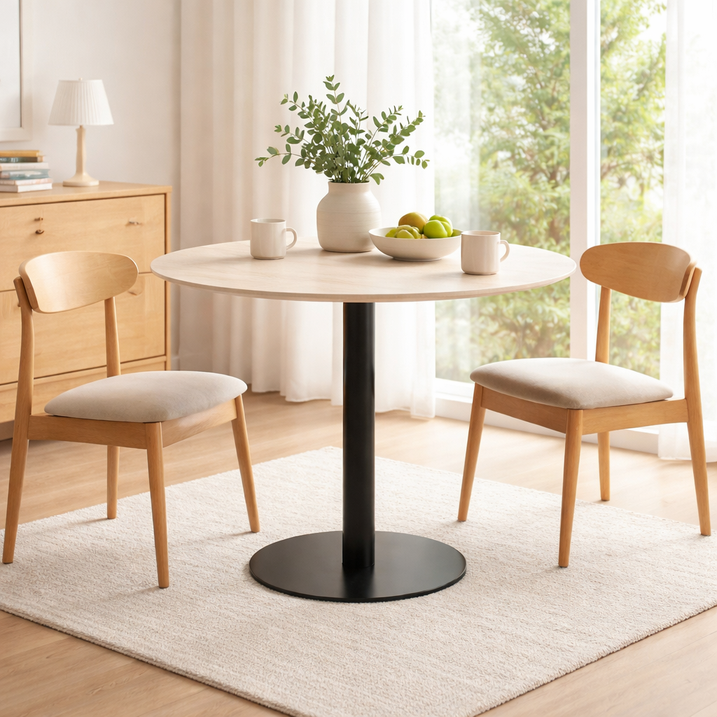 Esstisch Estelle Ø106cm - Weiß Marmor-Esstisch Rund-Venture Home-le canapé