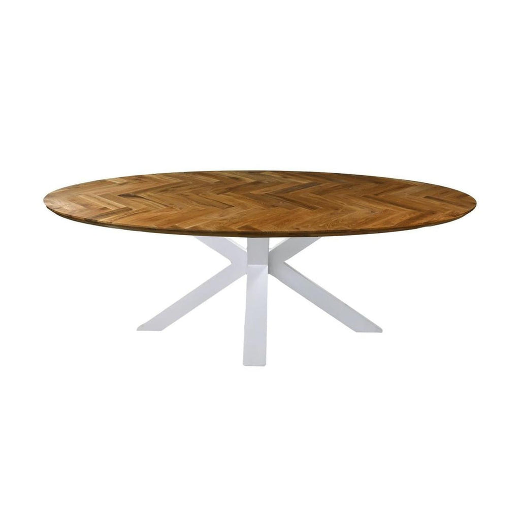 Esstisch Fishbone Oval 240cm aus Eichenholz - Fischgrätenmuster8720701256804Esstisch Oval