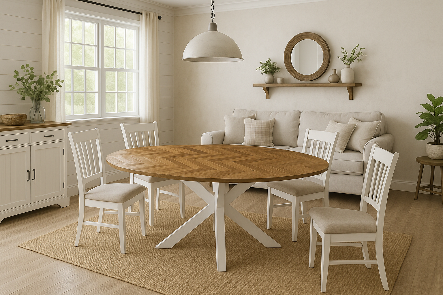 Esstisch Fishbone Oval 240cm aus Eichenholz - Fischgrätenmuster-Esstisch Oval-HSM Collection-le canapé