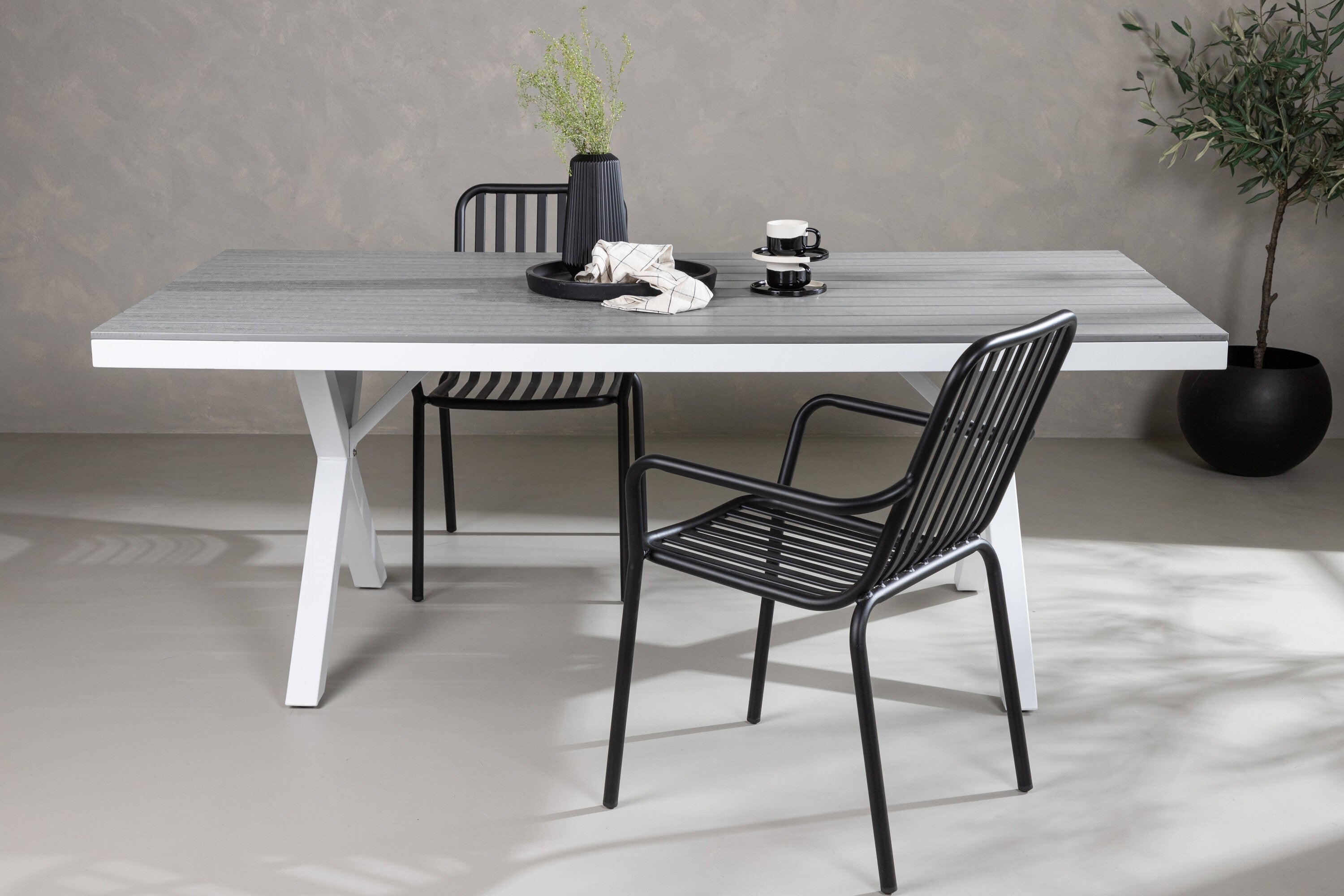Esstisch Garcia 200cm aus Metall - Grau-Esstische Outdoor-Venture Home-le canapé