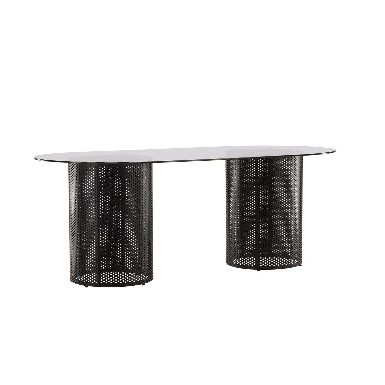 Esstisch Glasgow x Josefin Lustig 200*100cm - Schwarz / Glas-Esstisch Oval-Vind-le canapé