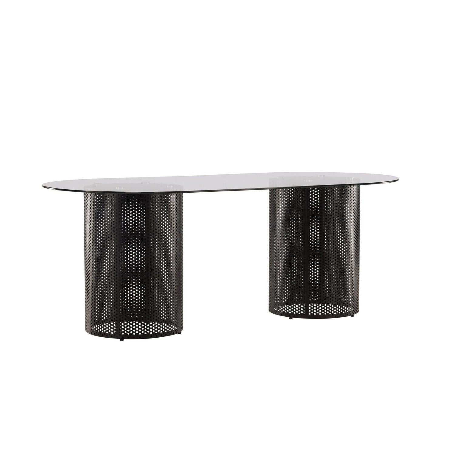 Esstisch Glasgow x Josefin Lustig 200*100cm - Schwarz / Glas-Esstisch Oval-Vind-le canapé