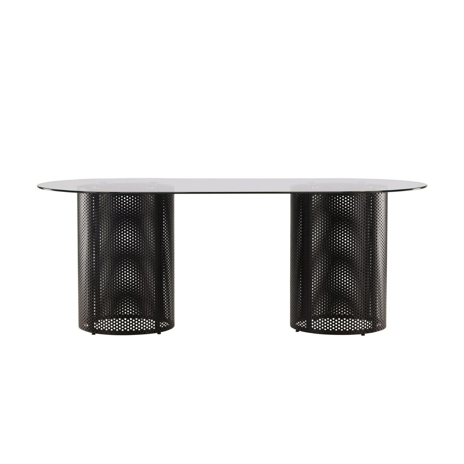 Esstisch Glasgow x Josefin Lustig 200*100cm - Schwarz / Glas-Esstisch Oval-Vind-le canapé