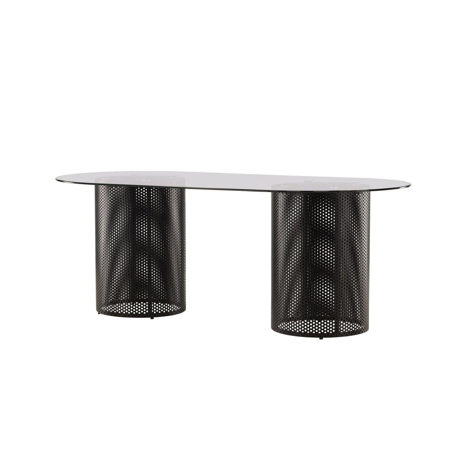Esstisch Glasgow x Josefin Lustig 200*100cm - Schwarz / Glas-Esstisch Oval-Vind-le canapé