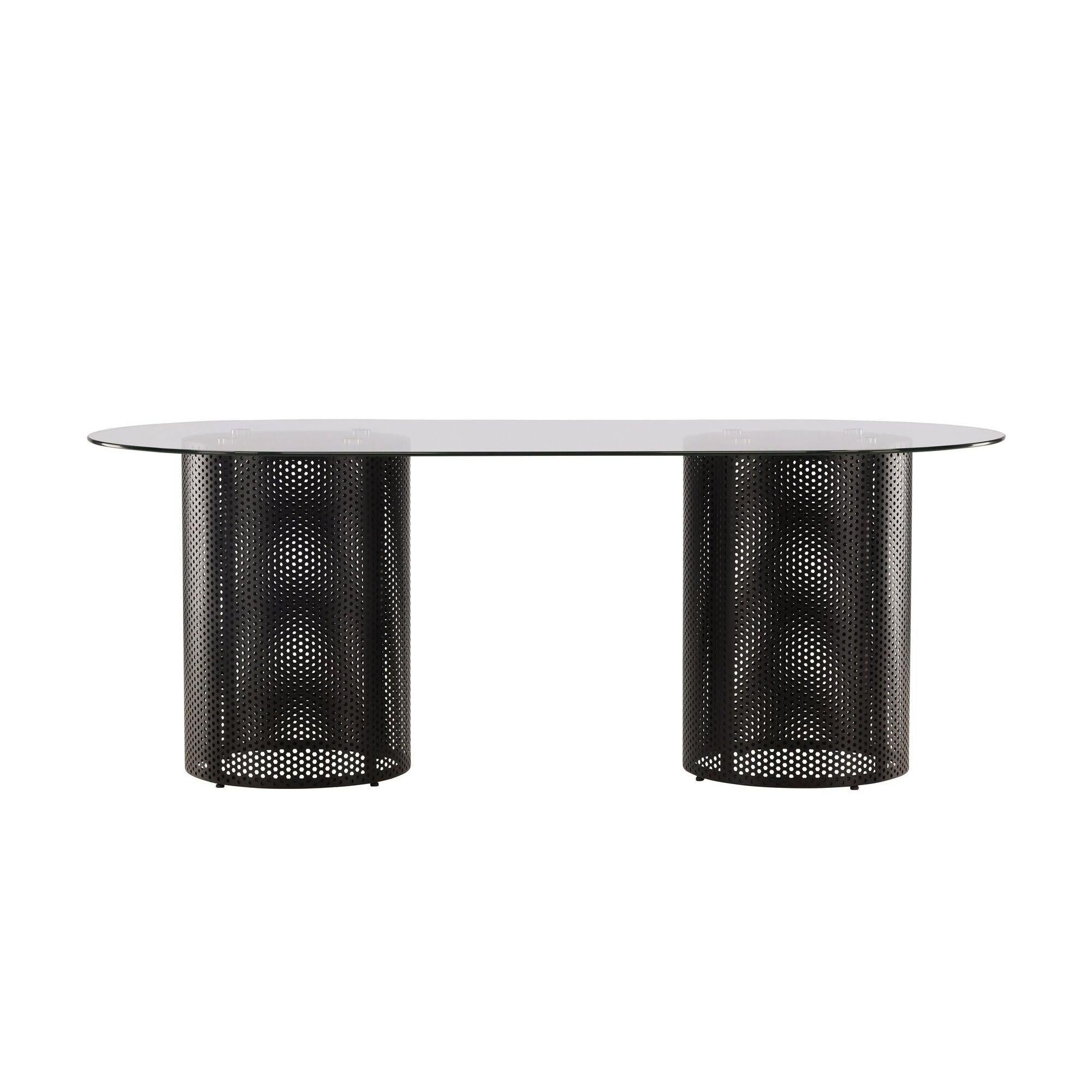 Esstisch Glasgow x Josefin Lustig 200*100cm - Schwarz / GlasEsstisch Oval
