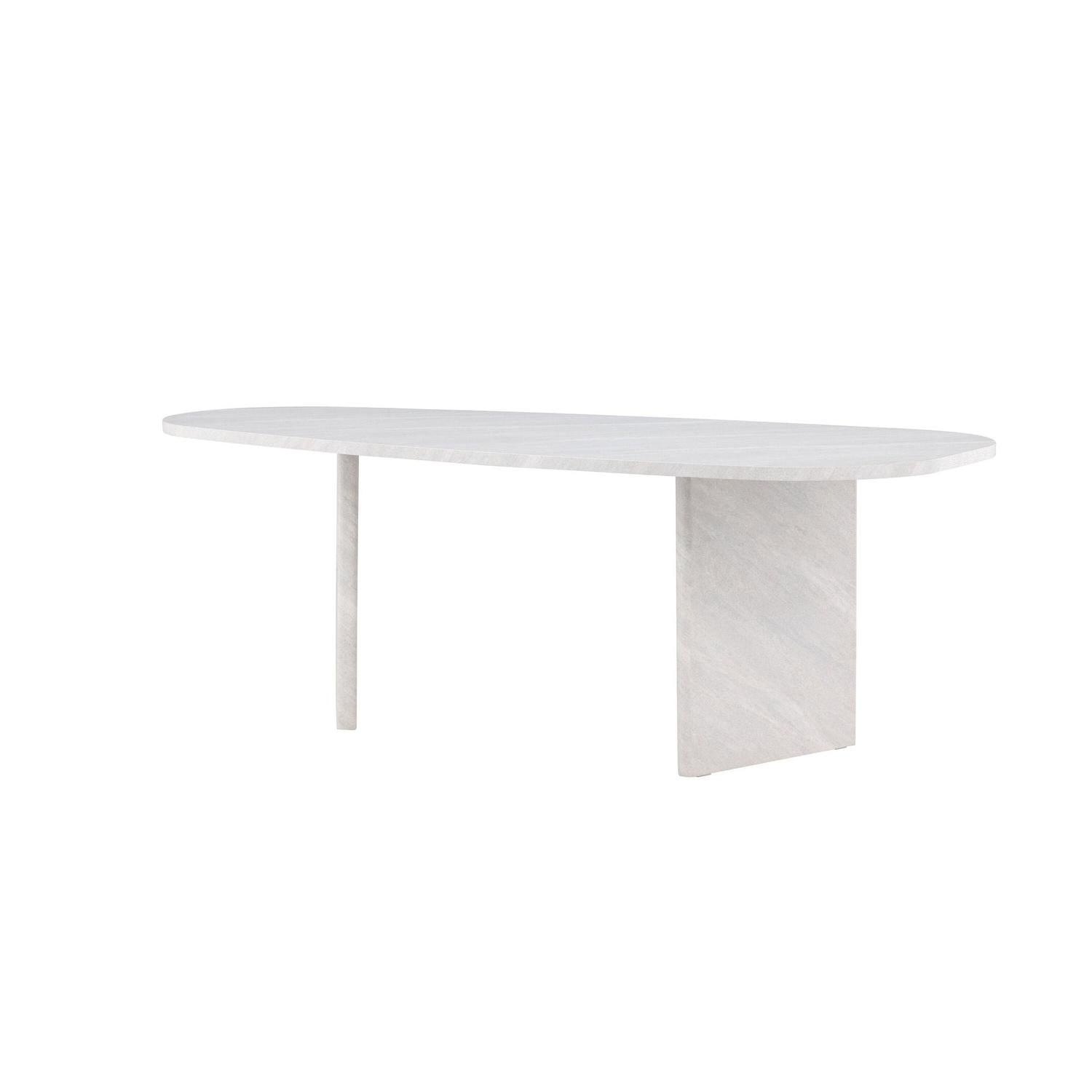 Esstisch Grönvik Oval 220*100cm - Betonoptik & Weiß-Esstisch Oval-Venture Home-le canapé