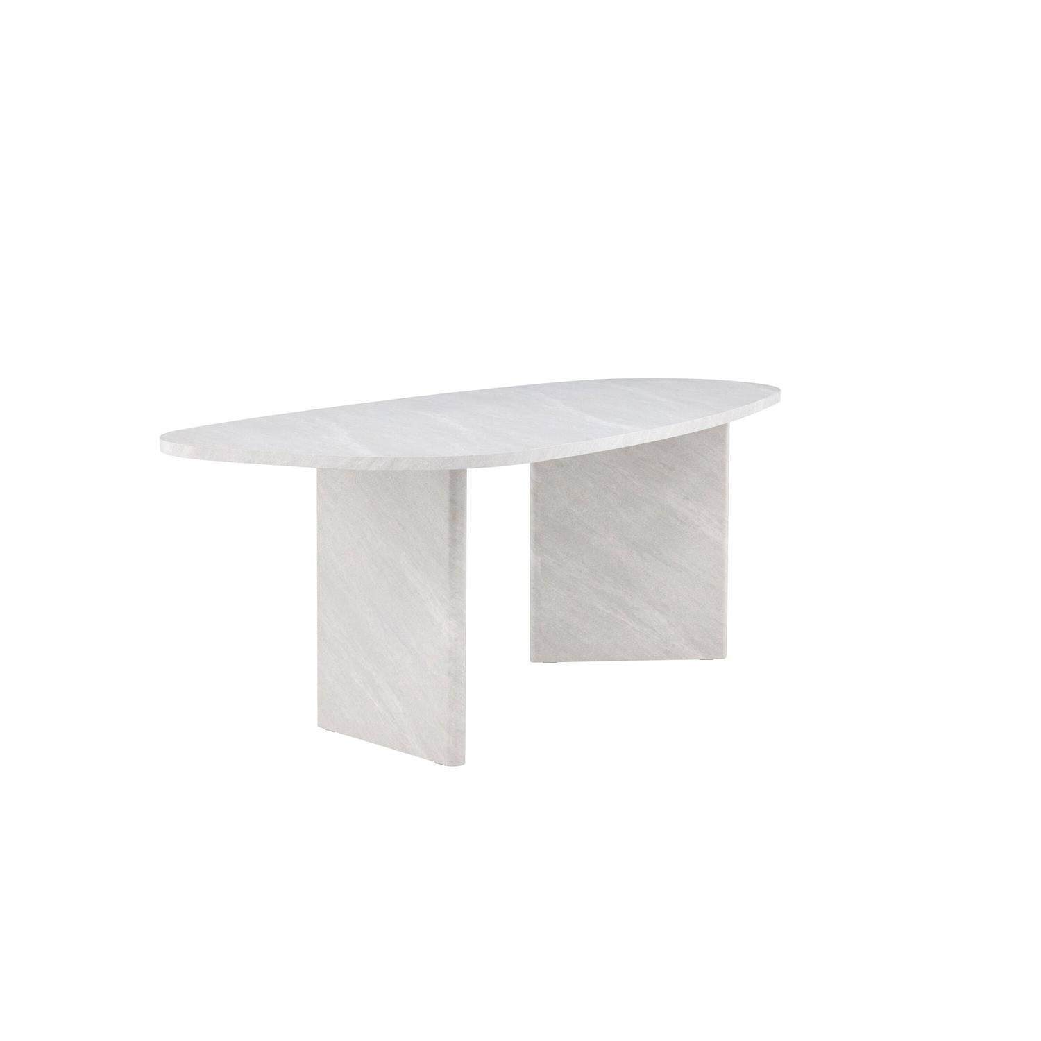 Esstisch Grönvik Oval 220*100cm - Betonoptik & Weiß-Esstisch Oval-Venture Home-le canapé