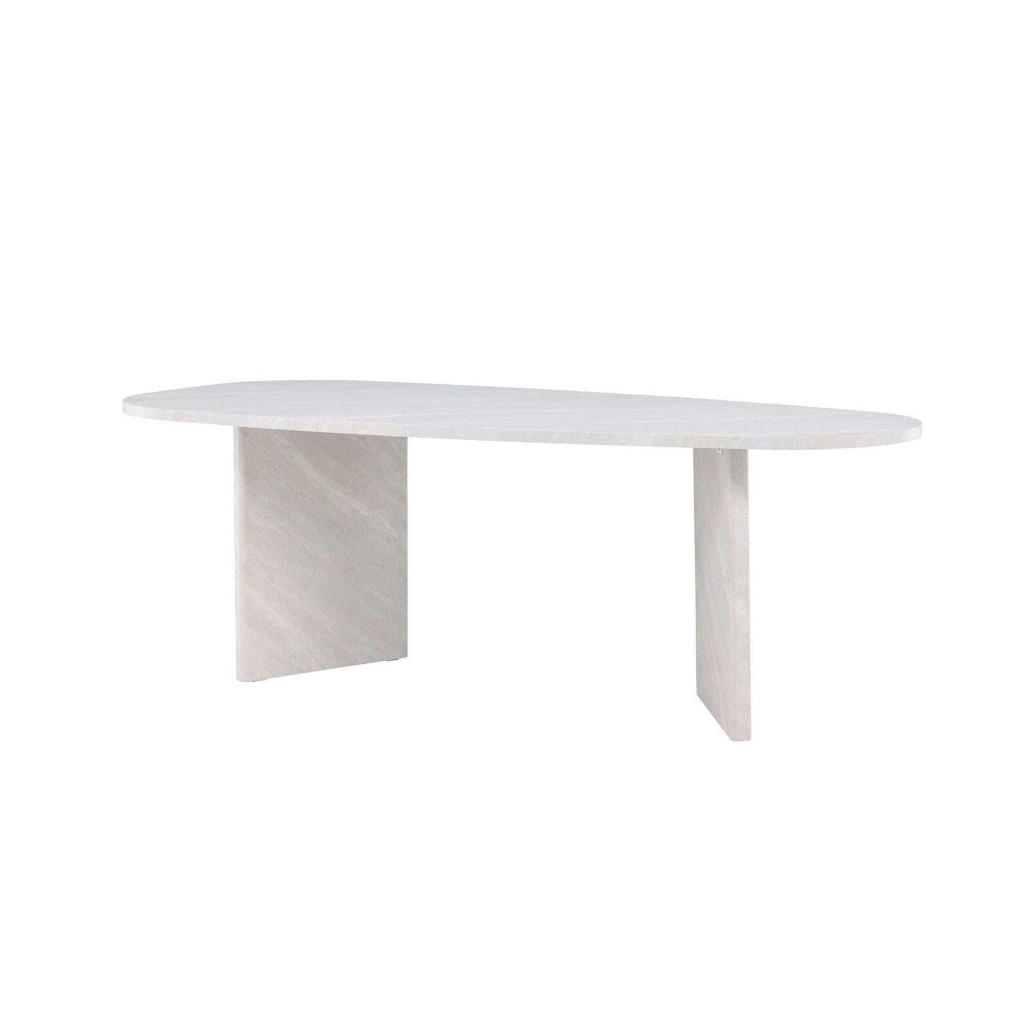 Esstisch Grönvik Oval 220*100cm - Betonoptik & Weiß-Esstisch Oval-Venture Home-le canapé