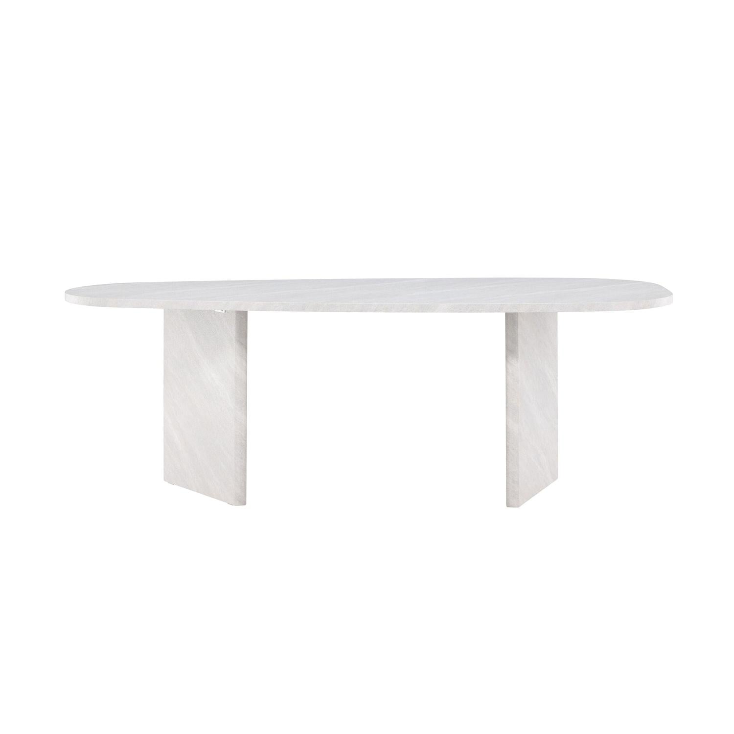 Esstisch Grönvik Oval 220*100cm - Betonoptik & Weiß-Esstisch Oval-Venture Home-le canapé