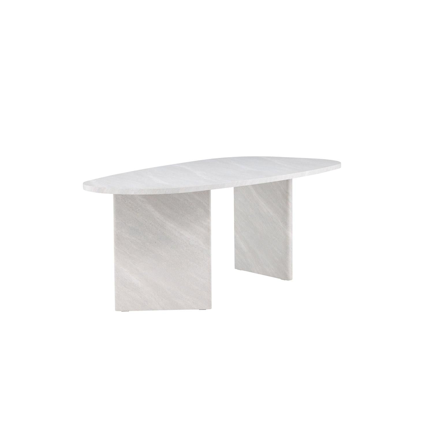 Esstisch Grönvik Oval 220*100cm - Betonoptik & Weiß-Esstisch Oval-Venture Home-le canapé