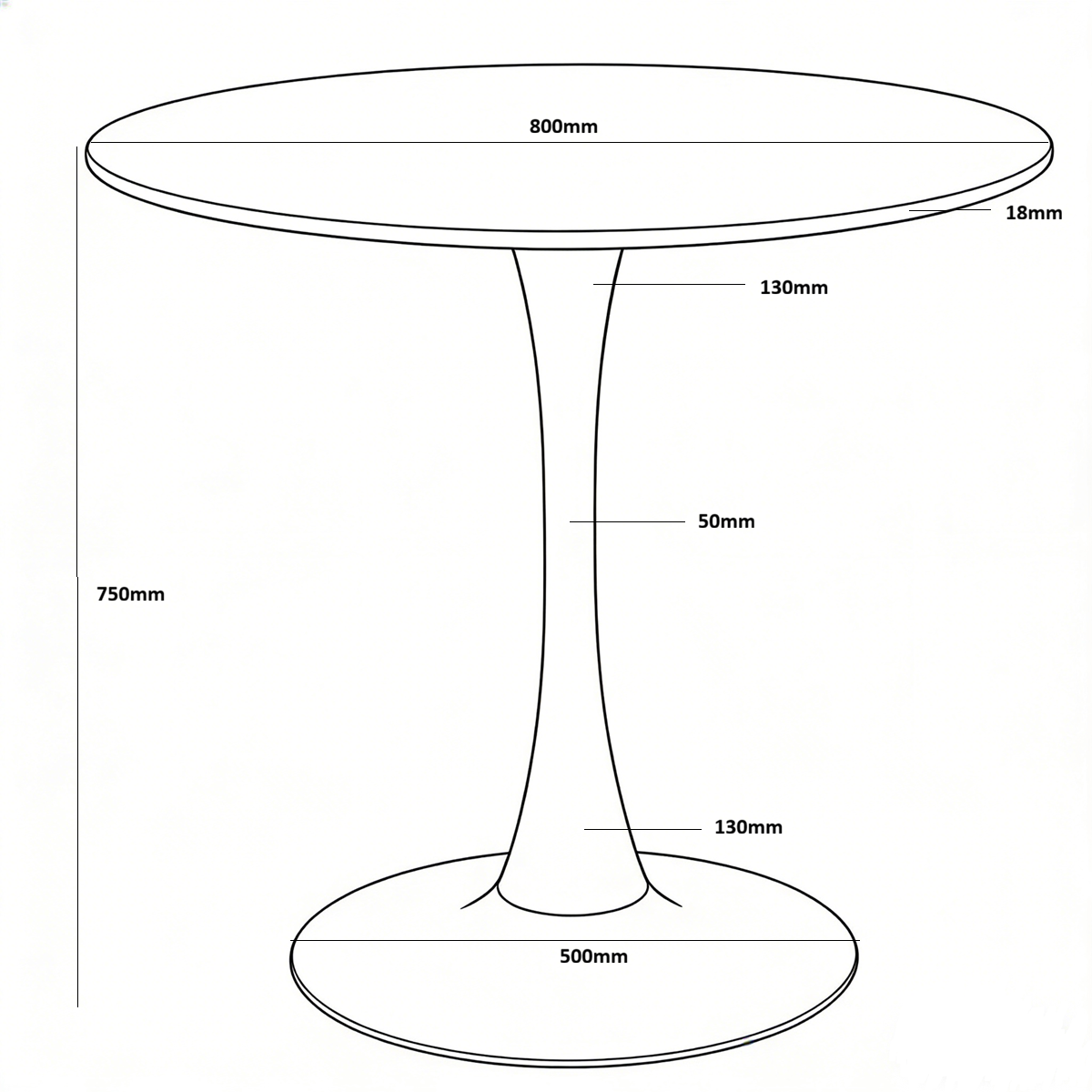 Esstisch Hamden Ø80cm - Weiß-Esstische Rund-Venture Home-le canapé