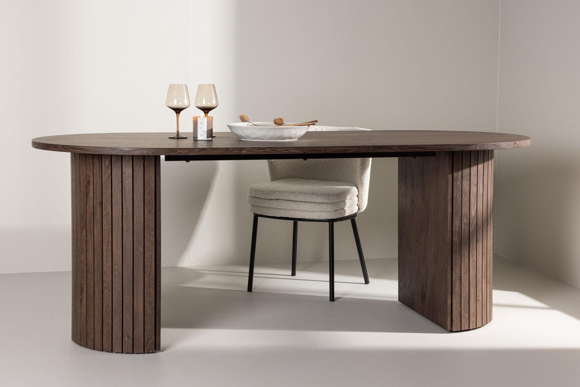 Esstisch Härön 200*90cm - Mokka-Esstisch Oval-Venture Home-le canapé