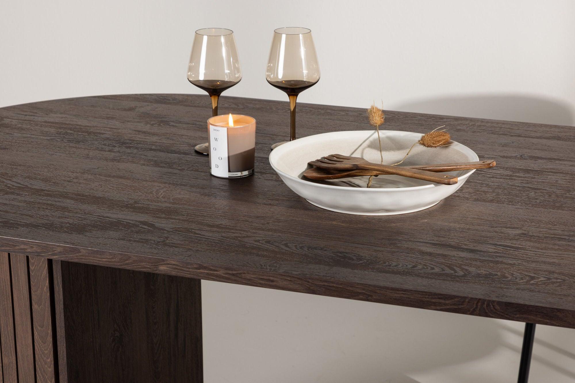 Esstisch Härön 200*90cm - Mokka-Esstische Oval-Venture Home-le canapé
