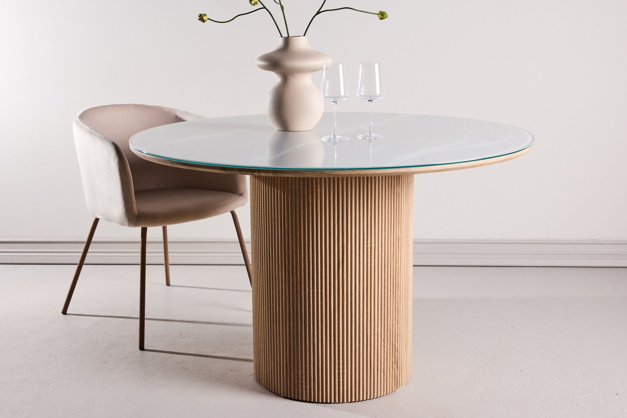 Esstisch Härön Ø120cm - Natur / Cremweiß-Esstisch Rund-Vind-le canapé