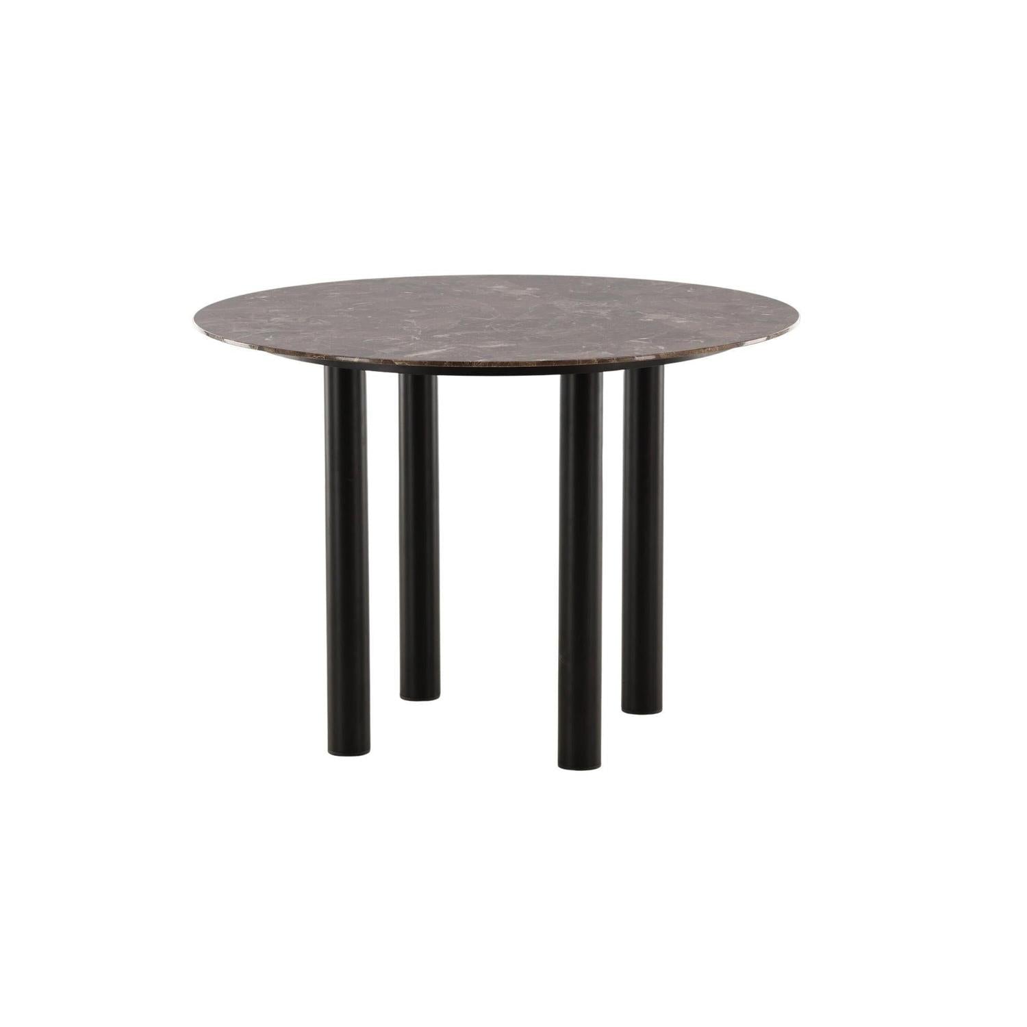 Esstisch Havsten Ø106cm - Schwarz / Braun in Marmoroptik-Esstische Rund-Vind-le canapé