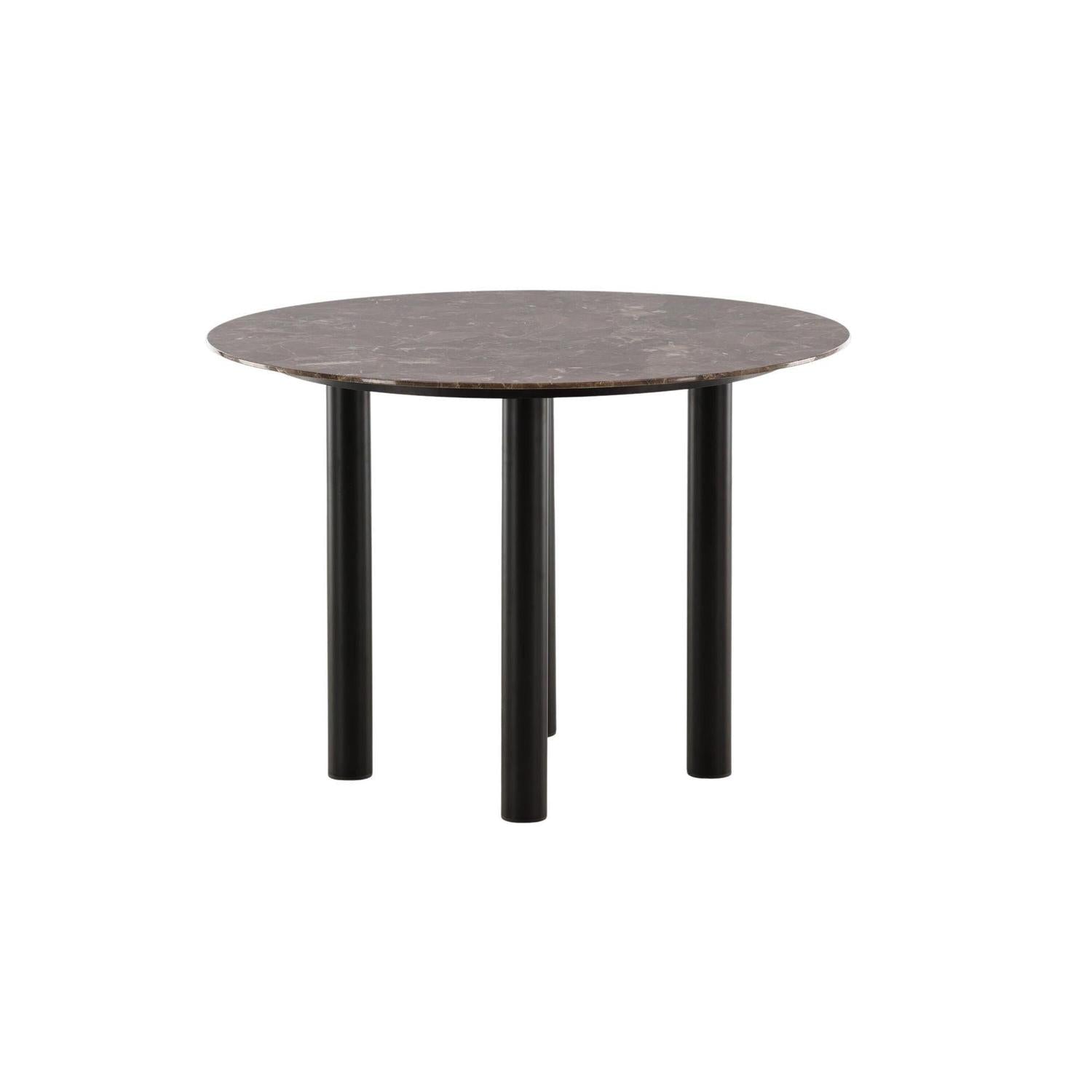 Esstisch Havsten Ø106cm - Schwarz / Braun in Marmoroptik-Esstische Rund-Vind-le canapé