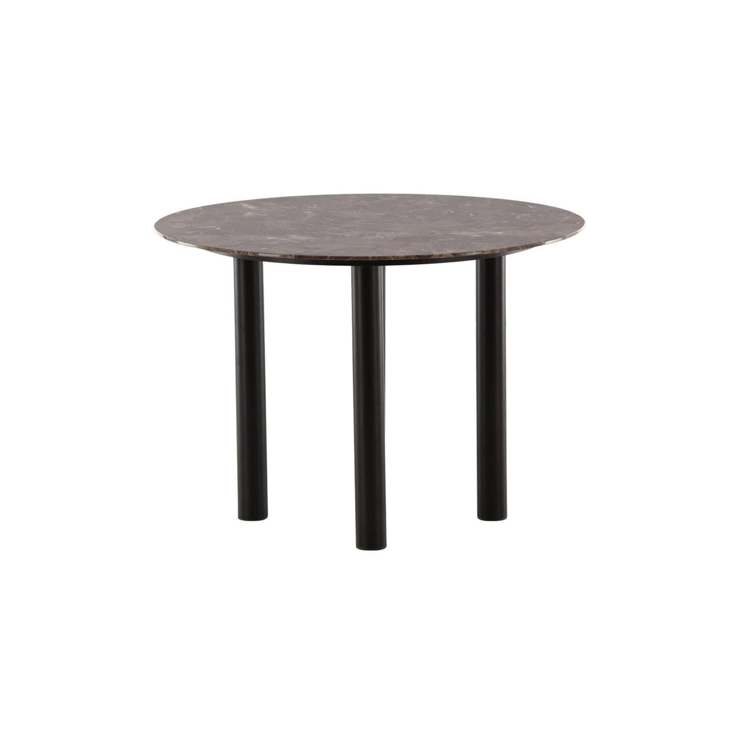 Esstisch Havsten Ø106cm - Schwarz / Braun in Marmoroptik-Esstische Rund-Vind-le canapé