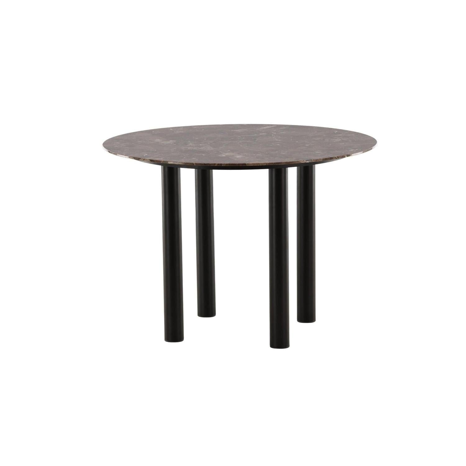 Esstisch Havsten Ø106cm - Schwarz / Braun in Marmoroptik-Esstische Rund-Vind-le canapé