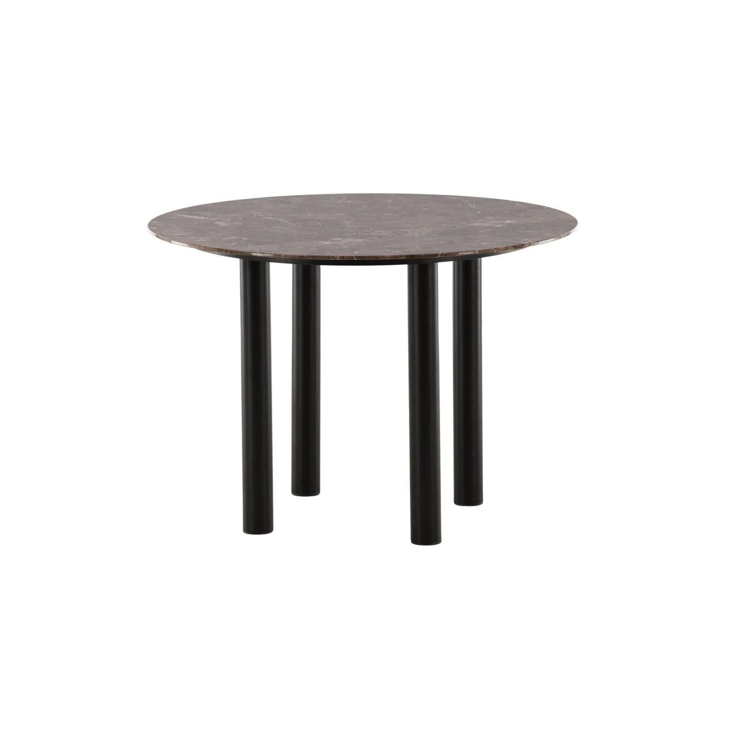 Esstisch Havsten Ø106cm - Schwarz / Braun in Marmoroptik-Esstische Rund-Vind-le canapé