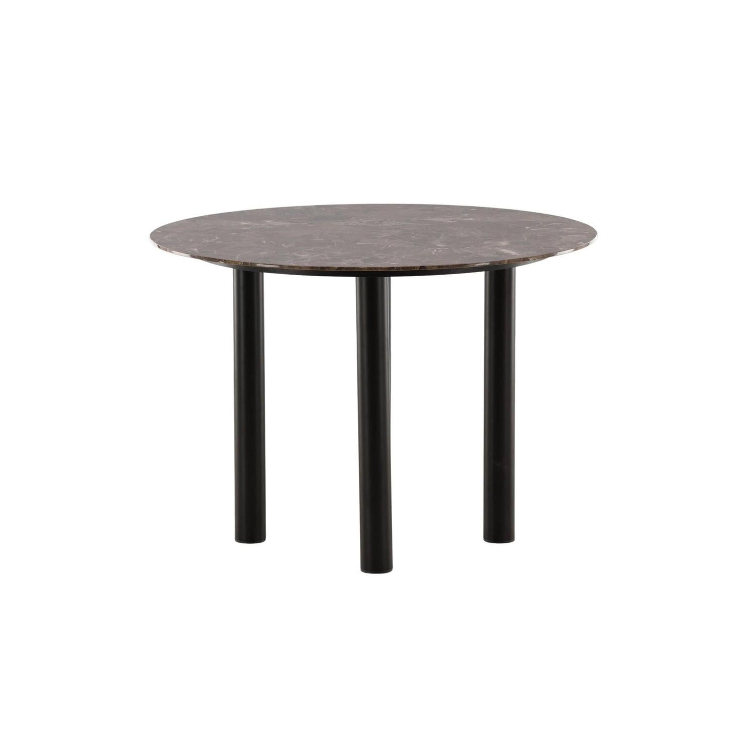 Esstisch Havsten Ø106cm - Schwarz / Braun in Marmoroptik-Esstische Rund-Vind-le canapé