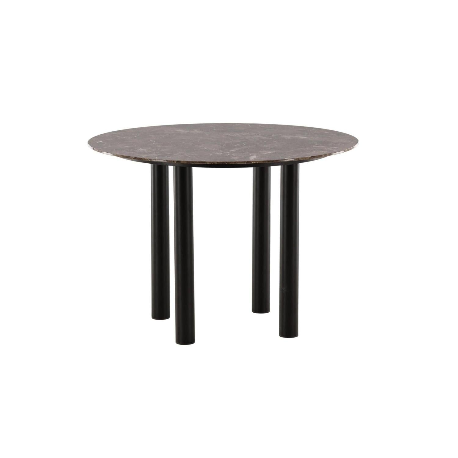 Esstisch Havsten Ø106cm - Schwarz / Braun in Marmoroptik-Esstische Rund-Vind-le canapé