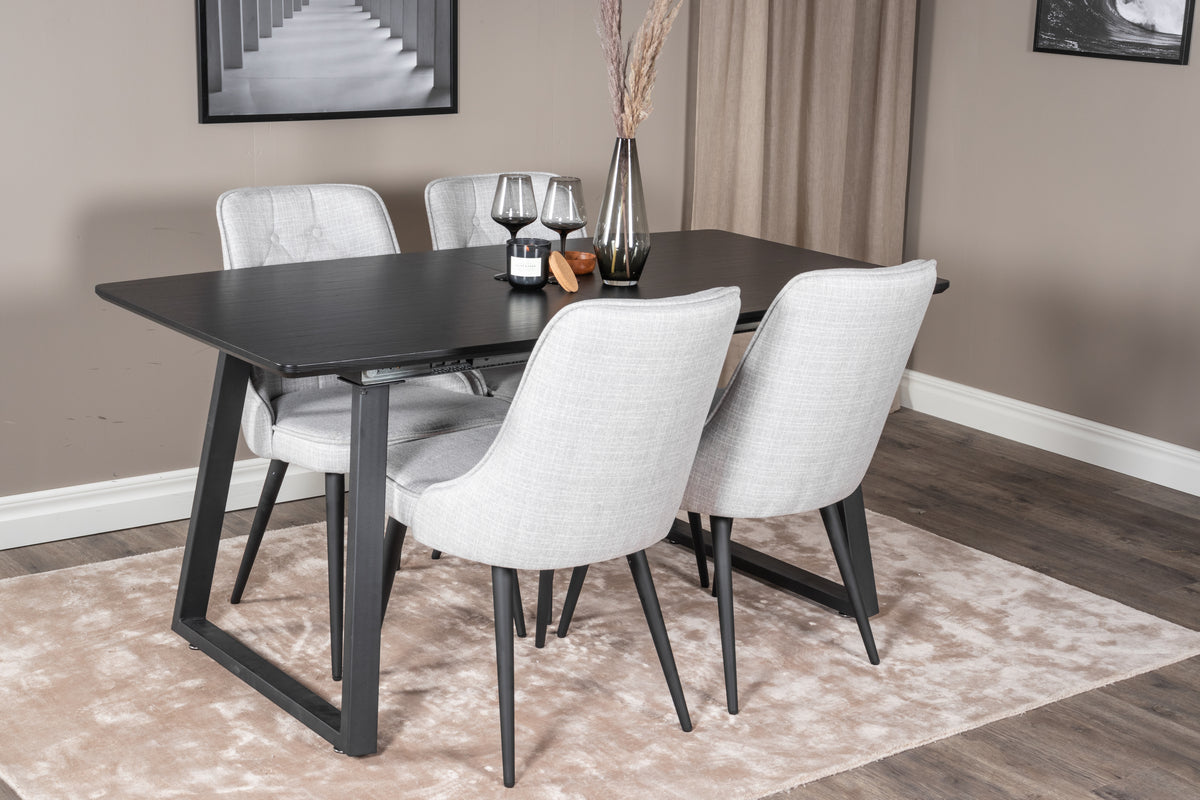 Esstisch Inca ausziehbar 160-200cm - Eiche Schwarz-Esstisch ausziehbar-Venture Home-le canapé