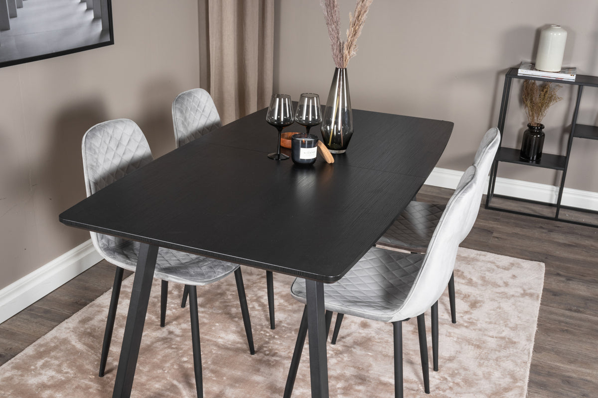 Esstisch Inca ausziehbar 160-200cm - Eiche Schwarz-Esstische ausziehbar-Venture Home-le canapé