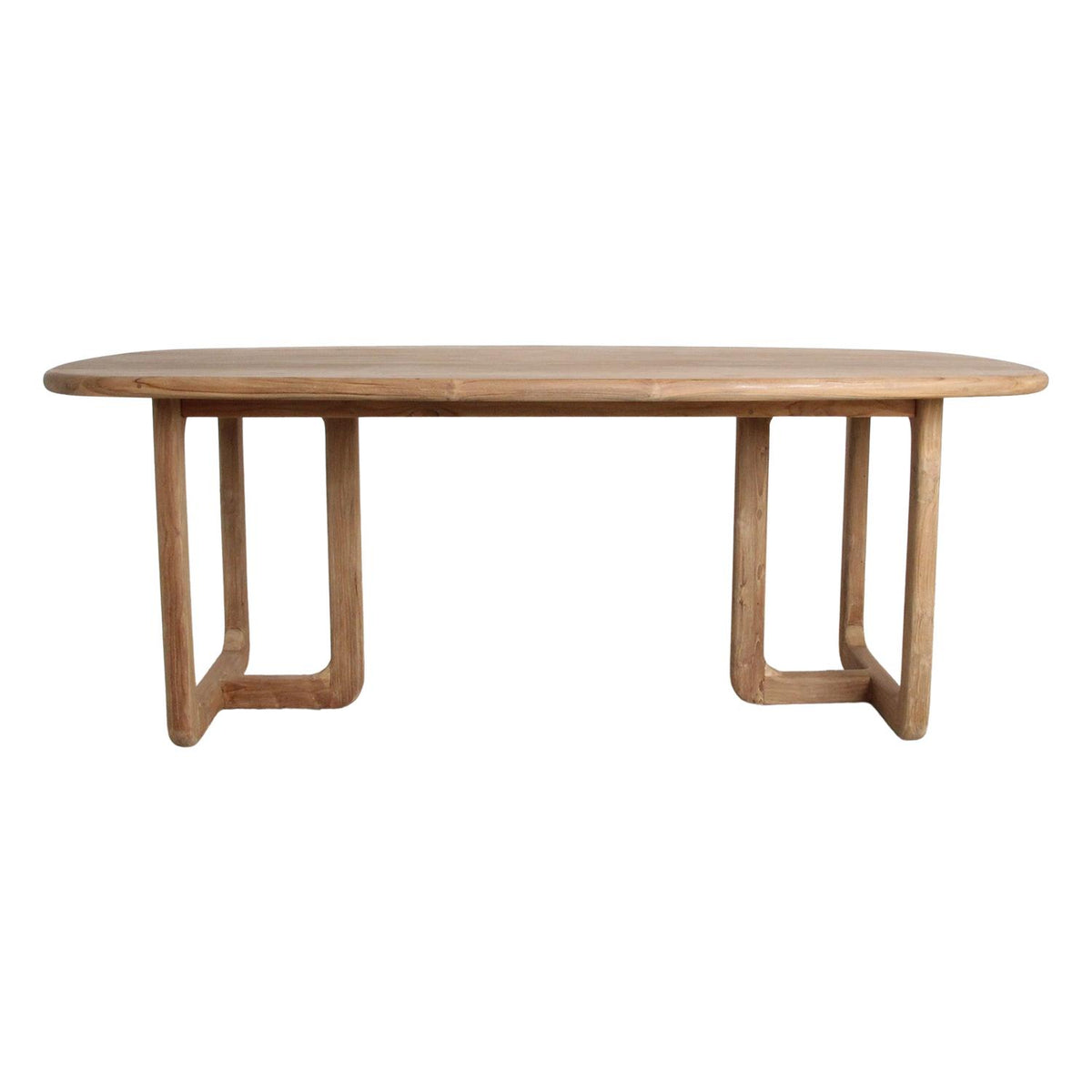 Esstisch Invierno Oval aus Teakholz 200cm - Hellbraun-Esstische Oval-Raw Materials-le canapé