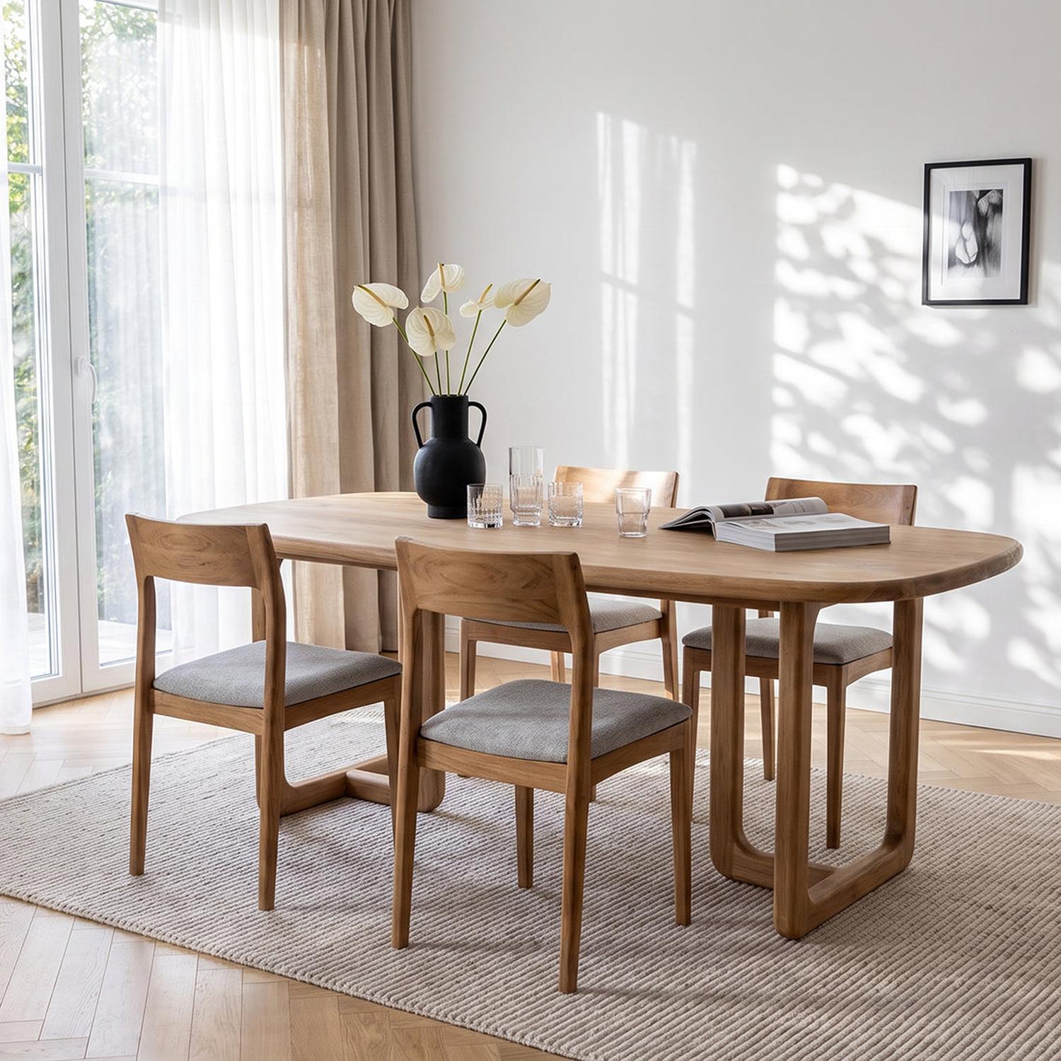 Esstisch Invierno Oval aus Teakholz 240cm - Hellbraun-Esstische Oval-Raw Materials-le canapé
