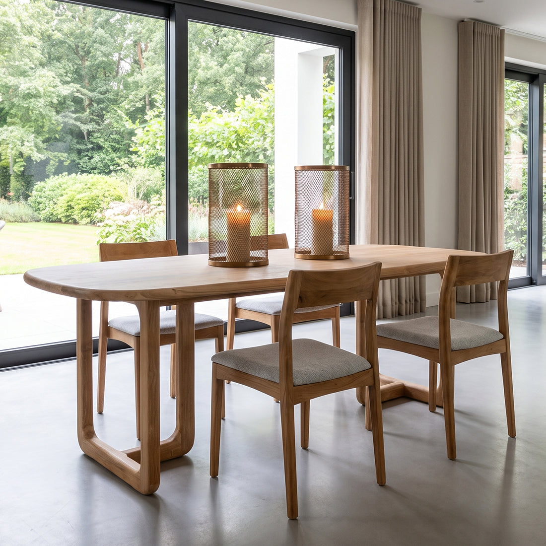 Esstisch Invierno Oval aus Teakholz 240cm - Hellbraun-Esstische Oval-Raw Materials-le canapé