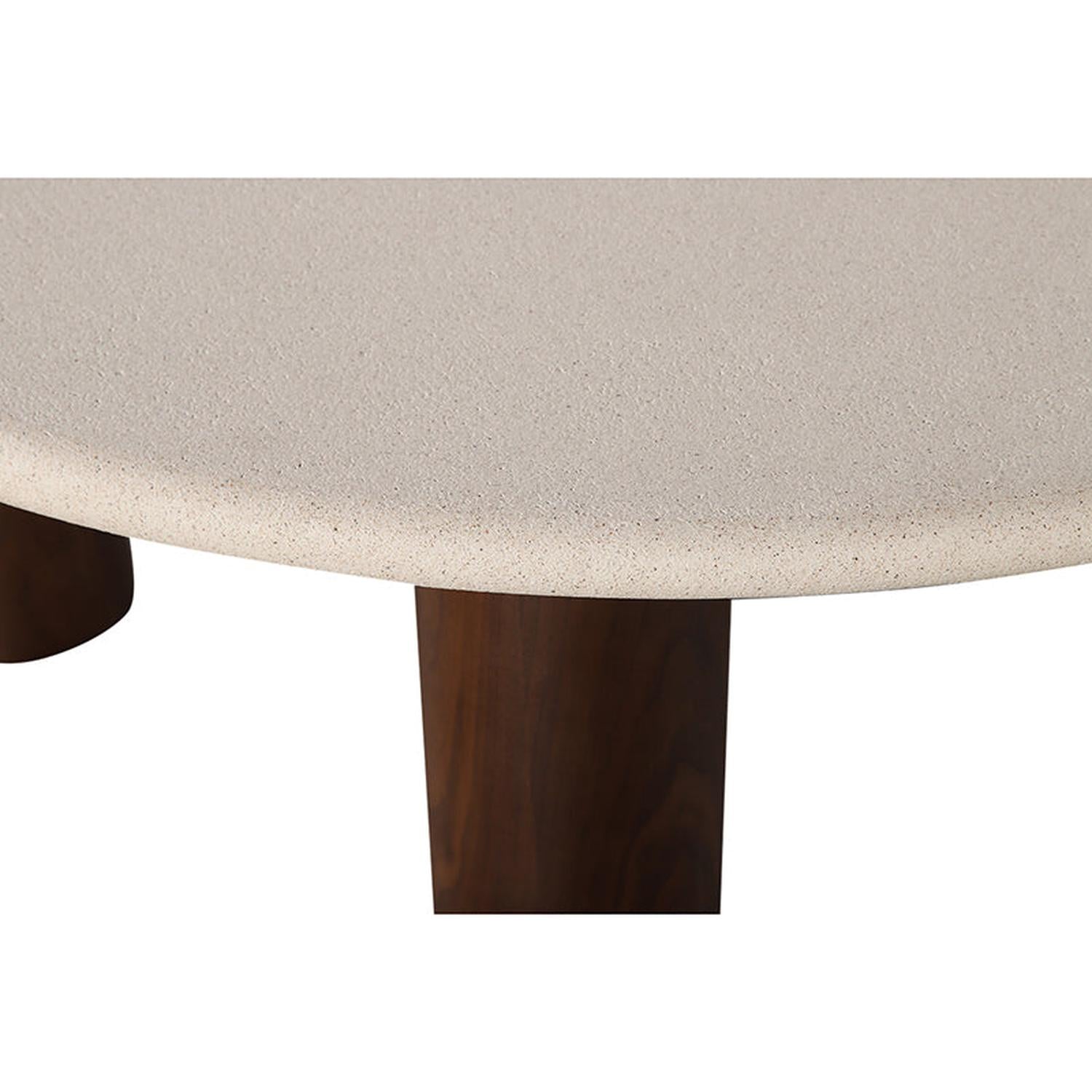 Esstisch Japandi Ø140cm in Betonoptik - Beige/Braun-Esstische Rund-Pole to Pole-le canapé