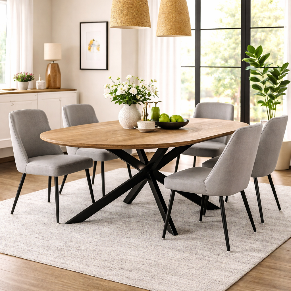 Esstisch Jesper Oval 240cm - Hellbraun-Esstische Oval-Livingfurn-le canapé